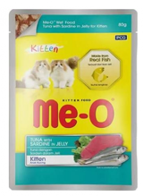 Me-O Kitten Sardalyalı Ton Balıklı Jöleli Yavru Yaş Kedi Maması 80 gr