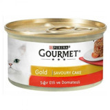 Gourmet Gold Savoury Cake Domatesli Sığır Etli Soslu Yetişkin Yaş Kedi Maması 85 gr