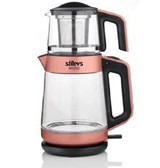 Stilevs SIH30551 Cam Demlikli 1650 W Işıklı Cam Gövdeli Rose Gold Vintage Çay Makinesi
