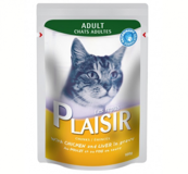 Plaisir Adult Pouch Ciğerli Tavuklu Soslu Yetişkin Yaş Kedi Maması 100 gr