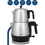 GoldMaster Çelik Demlikli 2200 W Çelik Gövdeli İnox Çay Makinesi