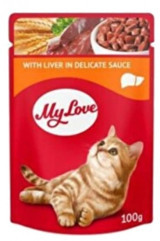 My Love Pouch Ciğerli Soslu Yetişkin Yaş Kedi Maması 100 gr