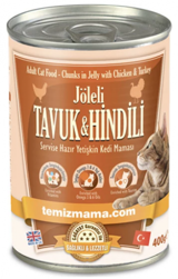 BonaCibo Hindili Tavuklu Jöleli Yetişkin Yaş Kedi Maması 400 gr