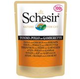 Schesir Pouch Karidesli Tavuklu ve Ton Balıklı Yetişkin Yaş Kedi Maması 100 gr