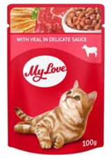 My Love Pouch Dana Etli Soslu Yetişkin Yaş Kedi Maması 100 gr