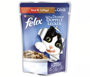 Felix Pouch Sığır Etli Tavuklu Yetişkin Yaş Kedi Maması 100 gr