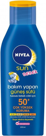 Nivea Sun Koruma & Bakım 50+ Faktör Yağlı Parabensiz Bebek Güneş Losyonu 200 ml