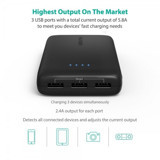 RAVPower Ace 22000 mAh Hızlı Şarj Micro USB Çoklu Kablolu Powerbank Siyah