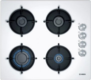 Bosch POP6C2O10O Beyaz Cam 4 Gözlü Doğalgazlı Ankastre Ocak