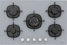 Silverline CS5365S01 Wok Gözlü Gri Cam 5 Gözlü Doğalgazlı Ankastre Ocak