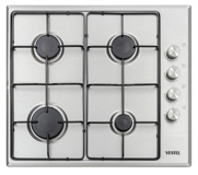 Vestel AO-6004 YX Emaye 4 Gözlü Doğalgazlı Ankastre Inox Ocak