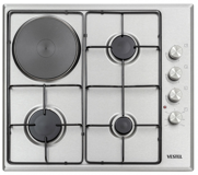 Vestel AO-6003 YX Emaye 4 Gözlü Gazlı ve Elektrikli Ankastre Gri Ocak