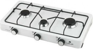 Uğur Katmer UK-101 Emaye 3 Gözlü Doğalgazlı Set Üstü Beyaz Ocak