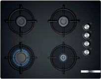 Bosch POP7C6O10O Siyah Cam 4 Gözlü Doğalgazlı Ankastre Ocak