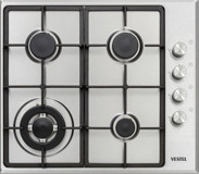Vestel AO-6004 X-DW 4 Gözlü Paslanmaz Çelik Wok Gözlü Doğalgazlı Ankastre Inox Ocak