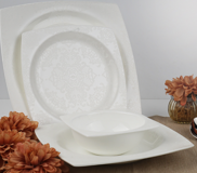 Aryıldız AR 45004 60 Parça 12 Kişilik Desenli Porselen Kare Yemek Takımı