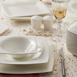 Karaca Fine Pearl Roma 62 Parça 12 Kişilik Desenli Fine Pearl Kare Yemek Takımı