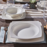 Güral Porselen Bonenjoy 24Y400 24 Parça 6 Kişilik Desenli Porselen Kare Yemek Takımı