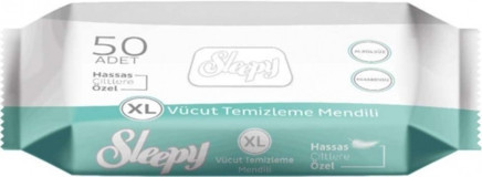 Sleepy Antibakteriyel 50 Yaprak Hasta Vücut Temizleme Mendili