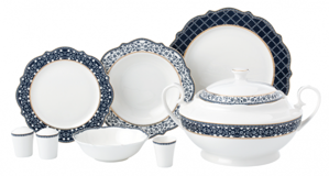 Korkmaz Eliza Collection A8245 60 Parça 12 Kişilik Desenli Yuvarlak Yemek Takımı