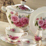 Aryıldız AR 30020 83 Parça 12 Kişilik Desenli Bone China Yuvarlak Yemek Takımı