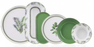 Acar Azule 27 Parça 6 Kişilik Desenli Stoneware Yuvarlak Yemek Takımı