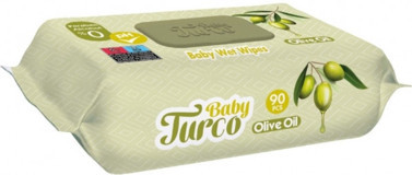 Baby Turco Zeytinyağlı Zeytinyağlı Antibakteriyel 90 Yaprak Islak Mendil