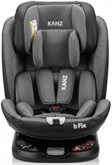 Kanz Bfix Emniyet Kemeri-Isofix 360 Derece Dönen Yatabilen Yükseklik Ayarlı Sürüş Yönü Oto Koltuğu Gri