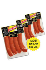 Apikoğlu Tütsülenmiş Dana Uzun Sosis 3x280 gr