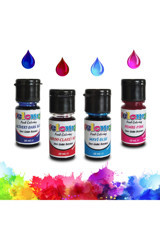 Velomy Pembe Lacivert Bordo Mavi Su Bazlı Sıvı Gıda Boyası 4x10 gr