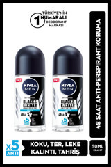 Nivea Invisible Black & White Roll-On Erkek Deodorant 2x50 ml