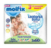 Molfix İzotonik Sulu Ferah Temizlik 180 Yaprak 3'lü Paket Islak Mendil