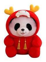 Jzcat Kırmızı Çocuk Sevimli Panda Bebek 22 cm Peluş Oyuncak