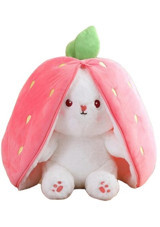 Jzcat Sevimli Uzun Kulaklı Tavşan Peluş Oyuncak 25 cm Pembe