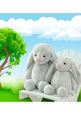 Sole Gri Uyku Arkadaşım Uzun Kulak Bunny Peluş Tavşan 65 cm Peluş Oyuncak