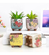 Florada Retro Sukulent Kaktüs Saksı 4 Adet