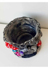 Florada Dekoratif 7 Cüceler Evi Orta Boy Beton Doğal Retro Boyalı Saksı Çok Renkli