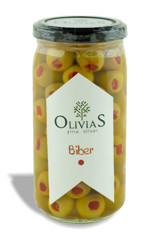 Olivias Çekirdeksiz Salamura Biberli Yeşil Zeytin Kavanoz 370 gr