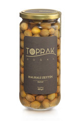 Toprak Doğal Çizik Yeşil Zeytin Kavanoz 480 gr