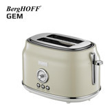 Berghoff Gem Retro 2 Dilim Kırıntı Tepsili 815 W Krem Ekmek Kızartma Makinesi