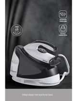 Homend 1167H 2400 W Yapışmaz Tabanlı Şok Buharlı Yatay Buharlı Ütü