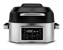 Karaca Gastro Grill Airfryer 6 lt Tek Hazneli Izgara Yapan Led Ekranlı Yağsız Sıcak Hava Fritözü Gümüş