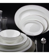 Evaliza Classic Platin 60 Parça 12 Kişilik Porselen Yuvarlak Yemek Takımı