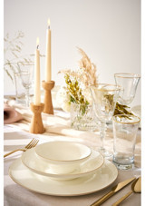 Emsan Alicia 18 Parça 6 Kişilik Bone China Porselen Yuvarlak Yemek Takımı