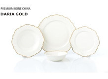 Pierre Cardin Daria Gold 58 Parça 12 Kişilik Bone China Porselen Yuvarlak Yemek Takımı