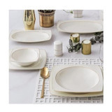 Güral Porselen Carolıne 85 Parça 12 Kişilik Bone China Porselen Kare Yemek Takımı