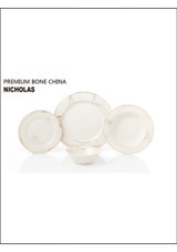 Pierre Cardin Nicholas 60 Parça 12 Kişilik Bone China Porselen Yuvarlak Yemek Takımı