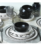Keramika Pattern Nordic 24 Parça 6 Kişilik Seramik Yuvarlak Yemek Takımı
