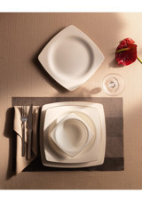 Madame Coco Ethan 24 Parça 6 Kişilik Bone China Porselen Kare Yemek Takımı