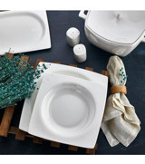 Aryıldız 45002 60 Parça 12 Kişilik Bone China Porselen Kare Yemek Takımı